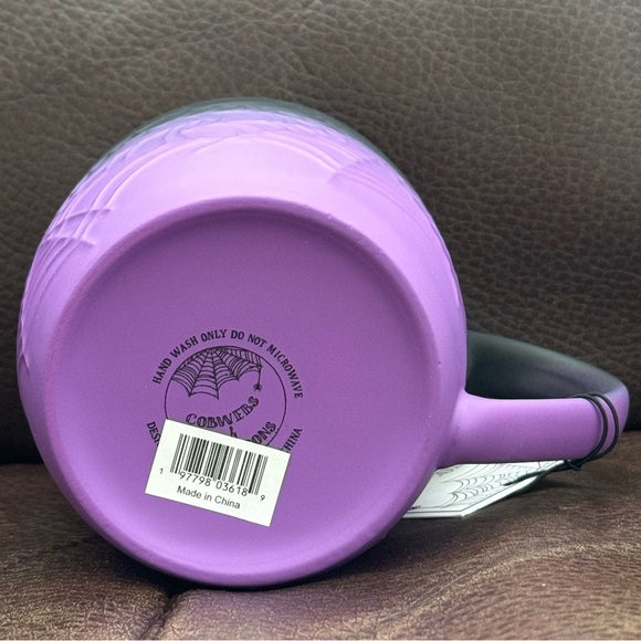 Purple and Black Spider Web Soft Touch Halloween Mug - Cobwebs and Cauldrons - Picture 9 of 9